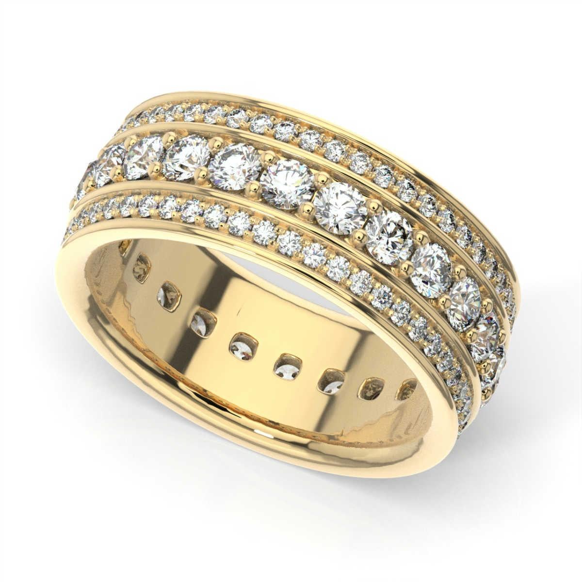Round Cut 18K Yellow Gold Katharine Eternity Diamond Ring '2 Ct. tw' For Sale
