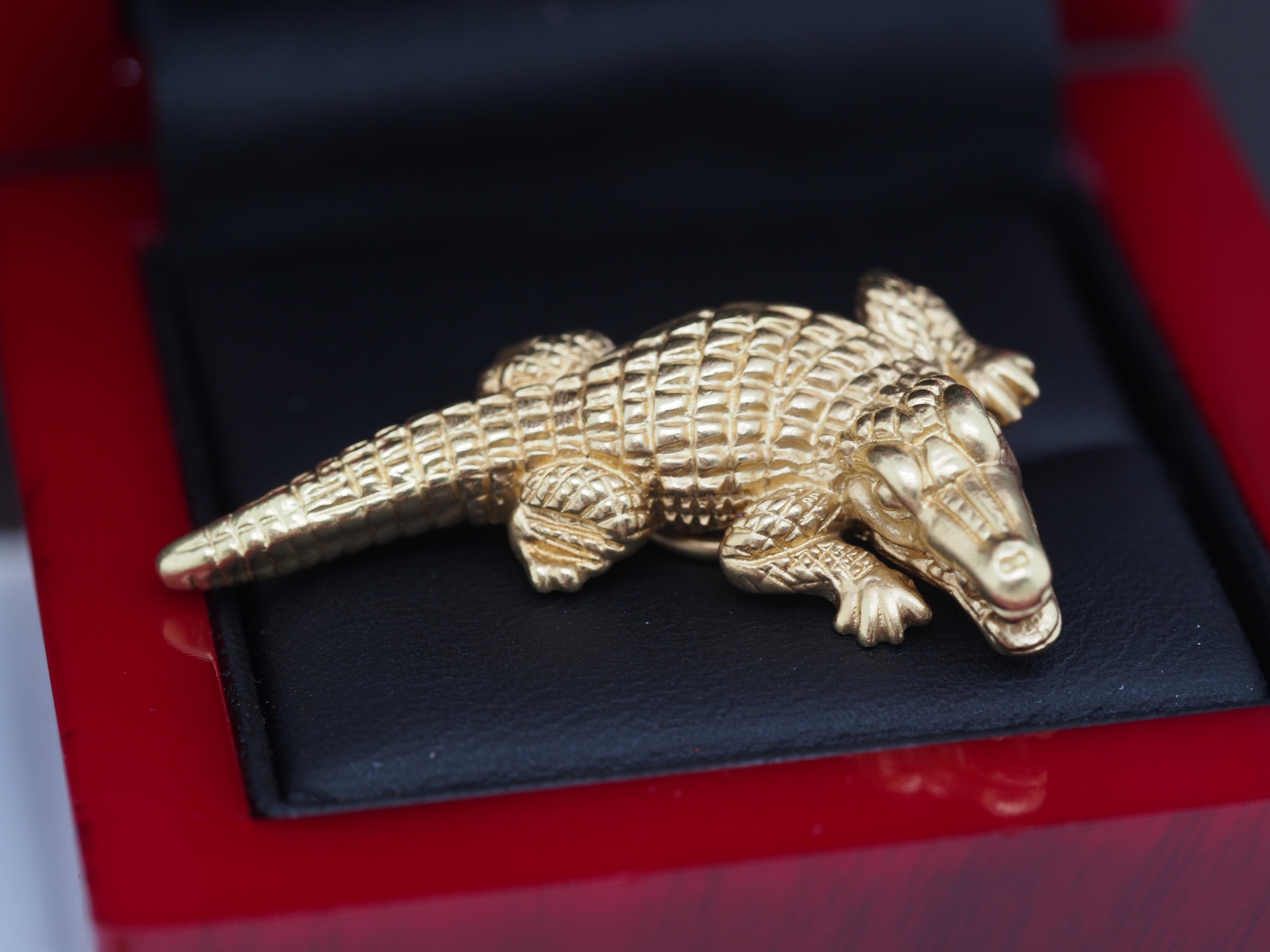 Women's 18k Yellow Gold Kieselstein Cord Alligator Clip on Earrings