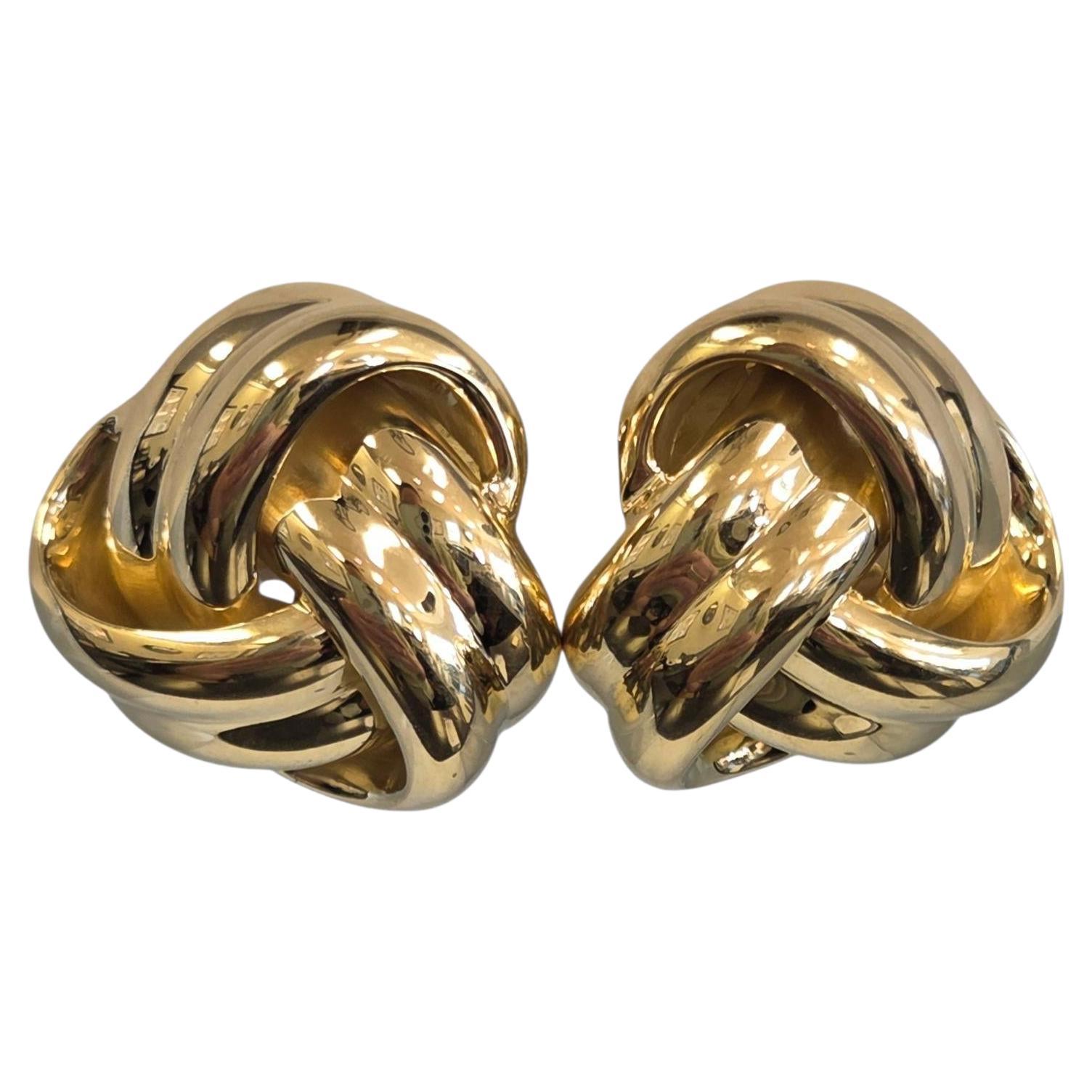 18K Yellow Gold Knot Earrings #23859