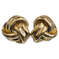 18K Yellow Gold Knot Earrings #23859