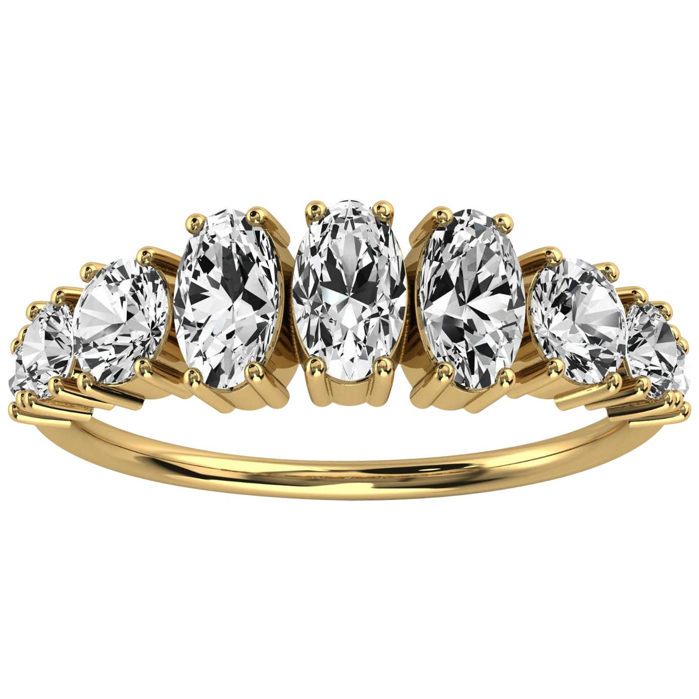 18k Yellow Gold Kym Oval and Round Organic Design Diamond Ring '1 1/4 Ct. Tw' For Sale