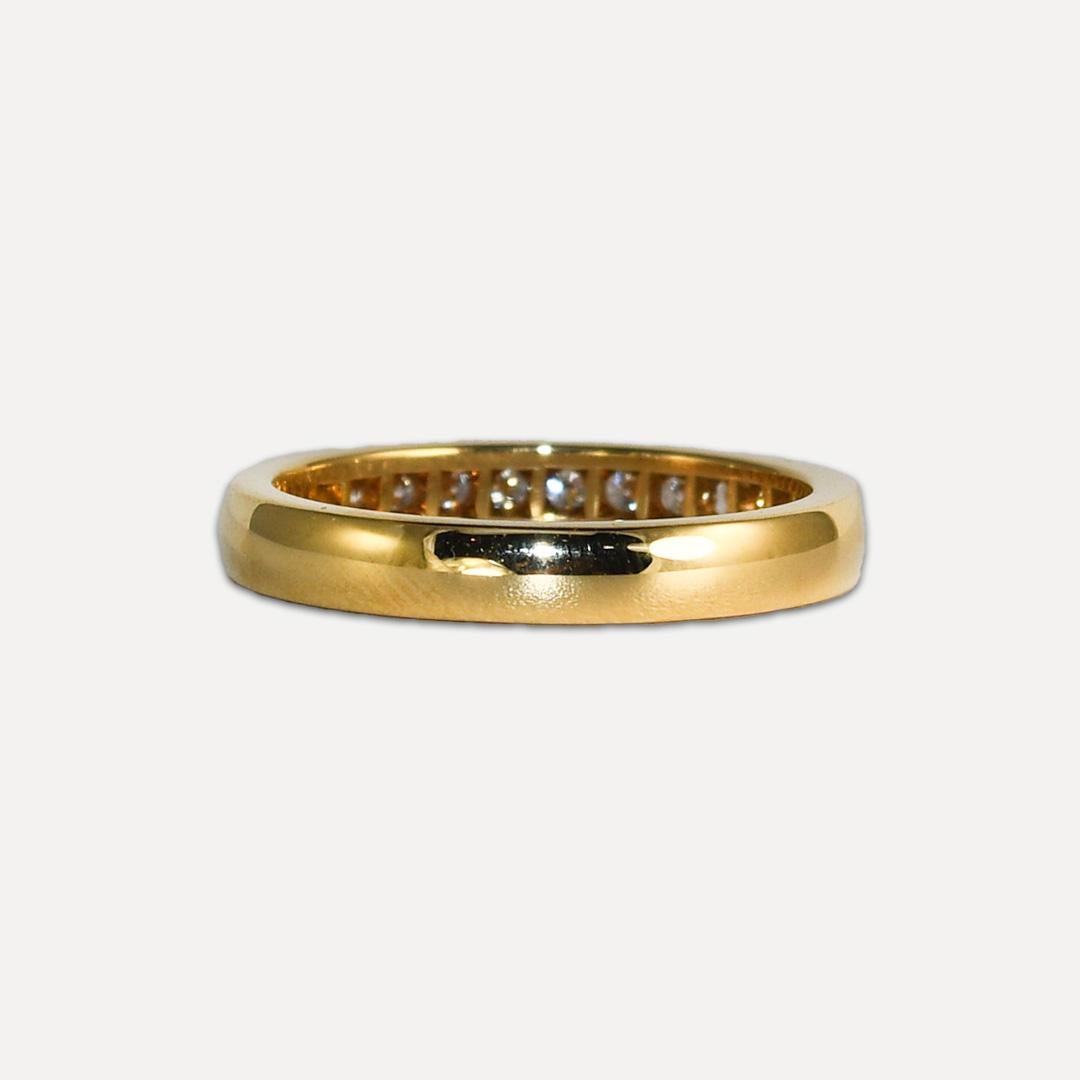 Round Cut 18K Yellow Gold Ladies' Diamond Band Ring 0.25 ct