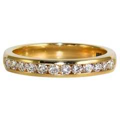 18K Yellow Gold Ladies' Diamond Band Ring 0.25 ct