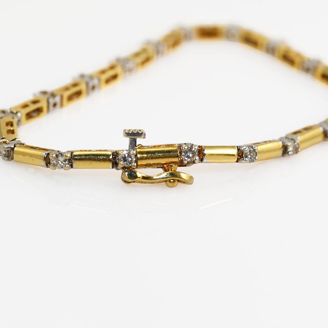 18 Karat Gelbgold Damen-Diamantarmband 1,00 Karat für Damen oder Herren