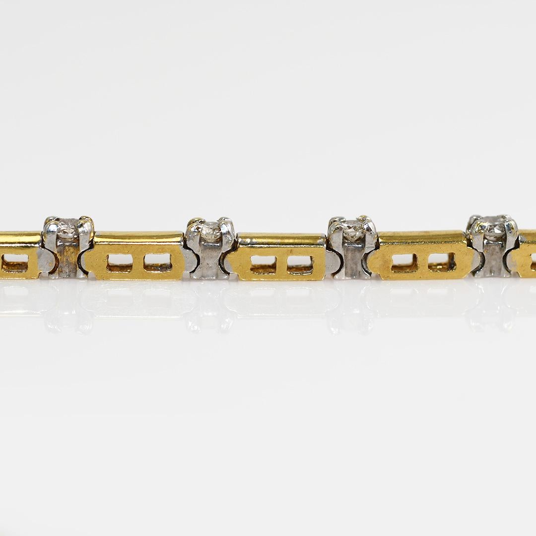 18 Karat Gelbgold Damen-Diamantarmband 1,00 Karat 1