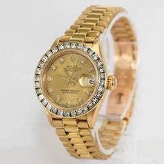 18 Karat Gelbgold Damen-Diamant- Rolex-Uhr, Datejust