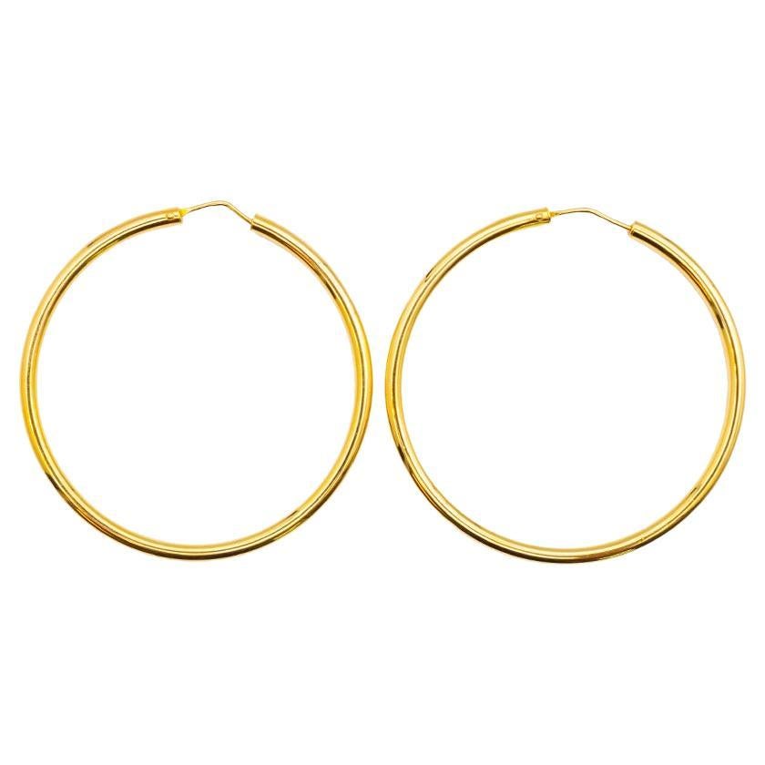 18K Gelbgold Damen Hoop-Ohrringe