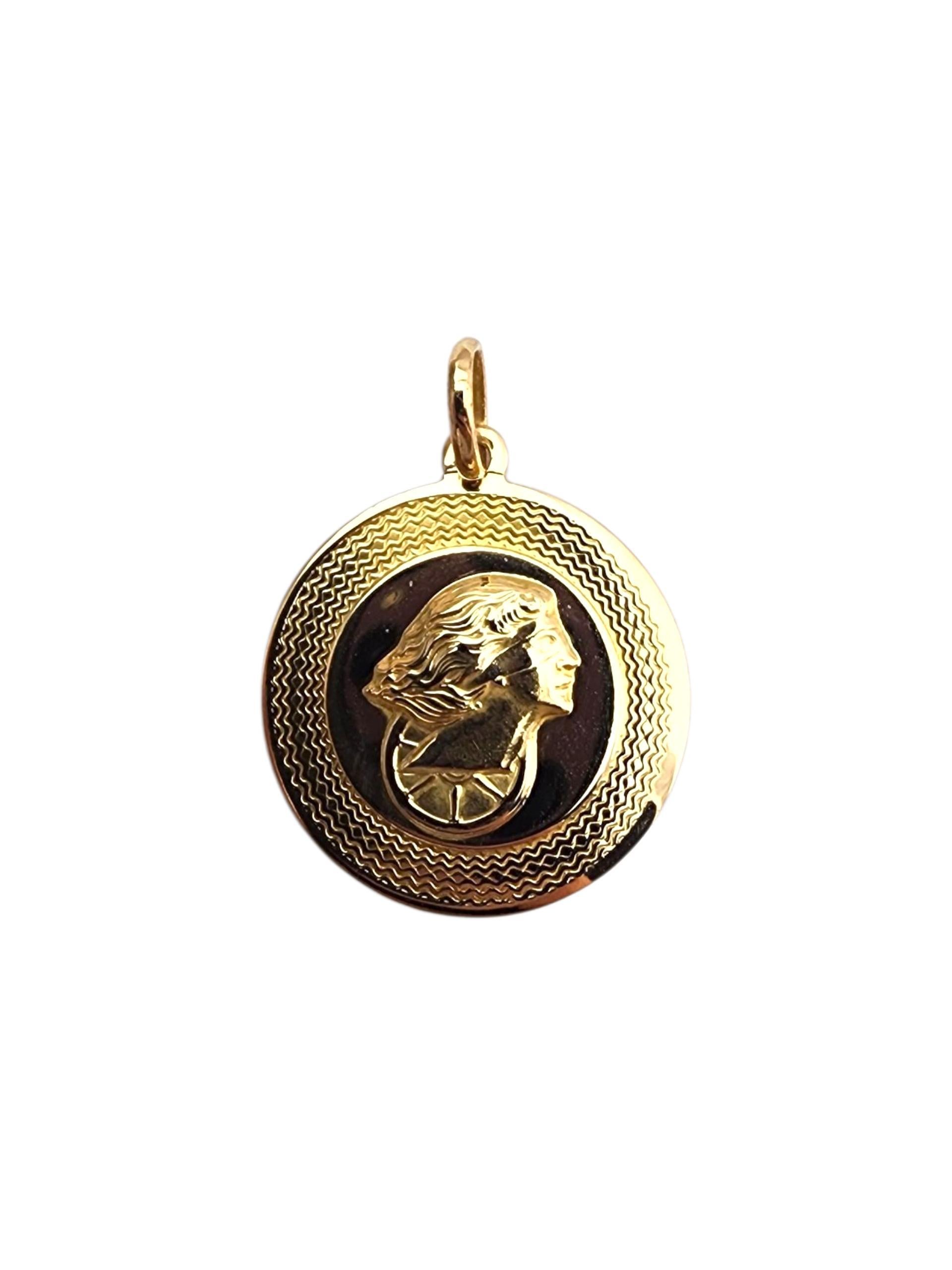 18K Yellow Gold Lady Justice Pendant

18K yellow gold Lady Justice featuring a detailed, heartfelt design—symbolic and timeless.

Size with bail: 32.9 mm x 23.5 mm x 2.3 mm
Size without bail: 26.7 mm 

Weight: 5.4 gr./ 3.5 dwt.

Stamped: 750