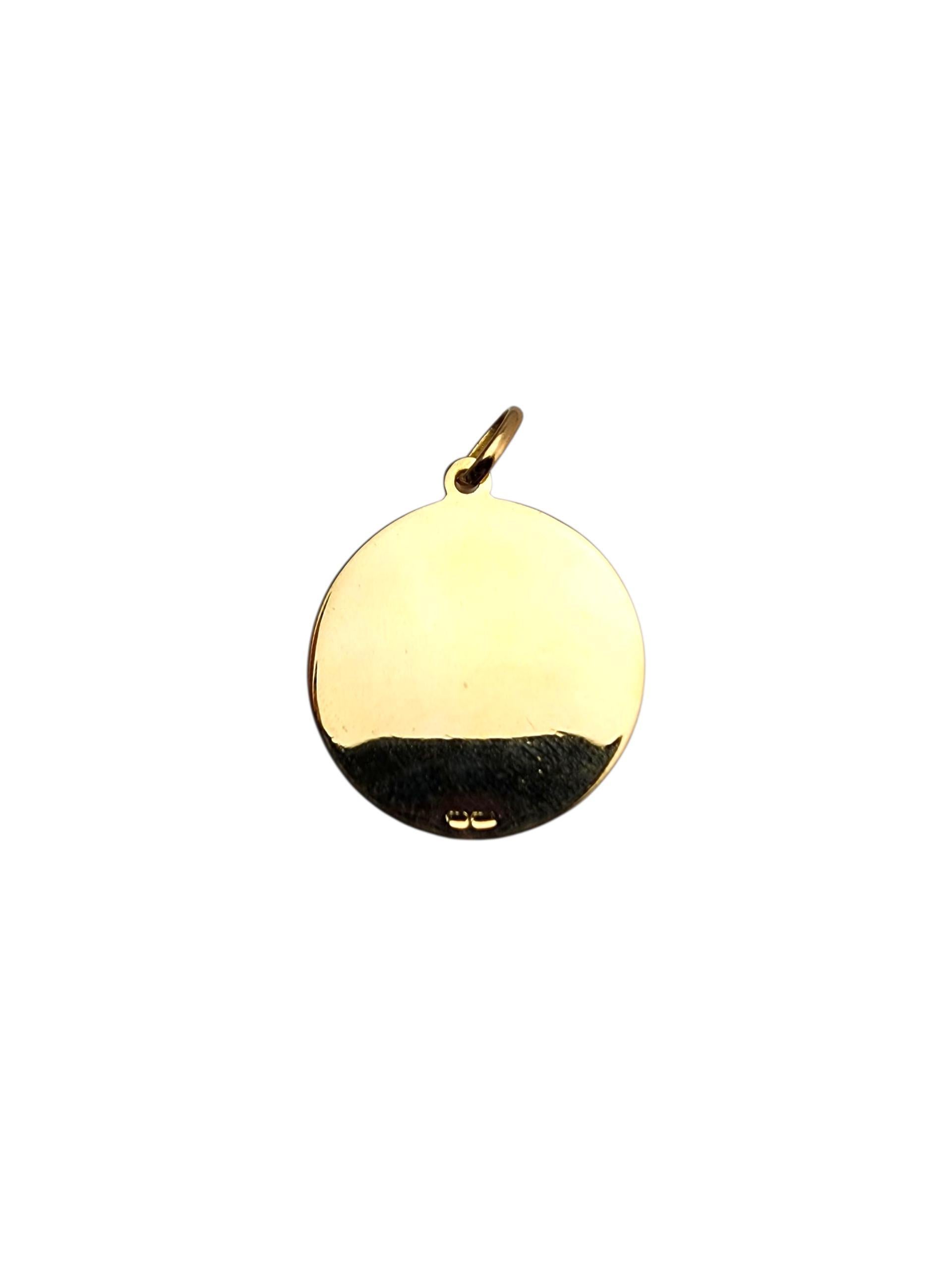18K Yellow Gold Lady Justice Charm Pendant #22749 In Good Condition For Sale In Washington Depot, CT