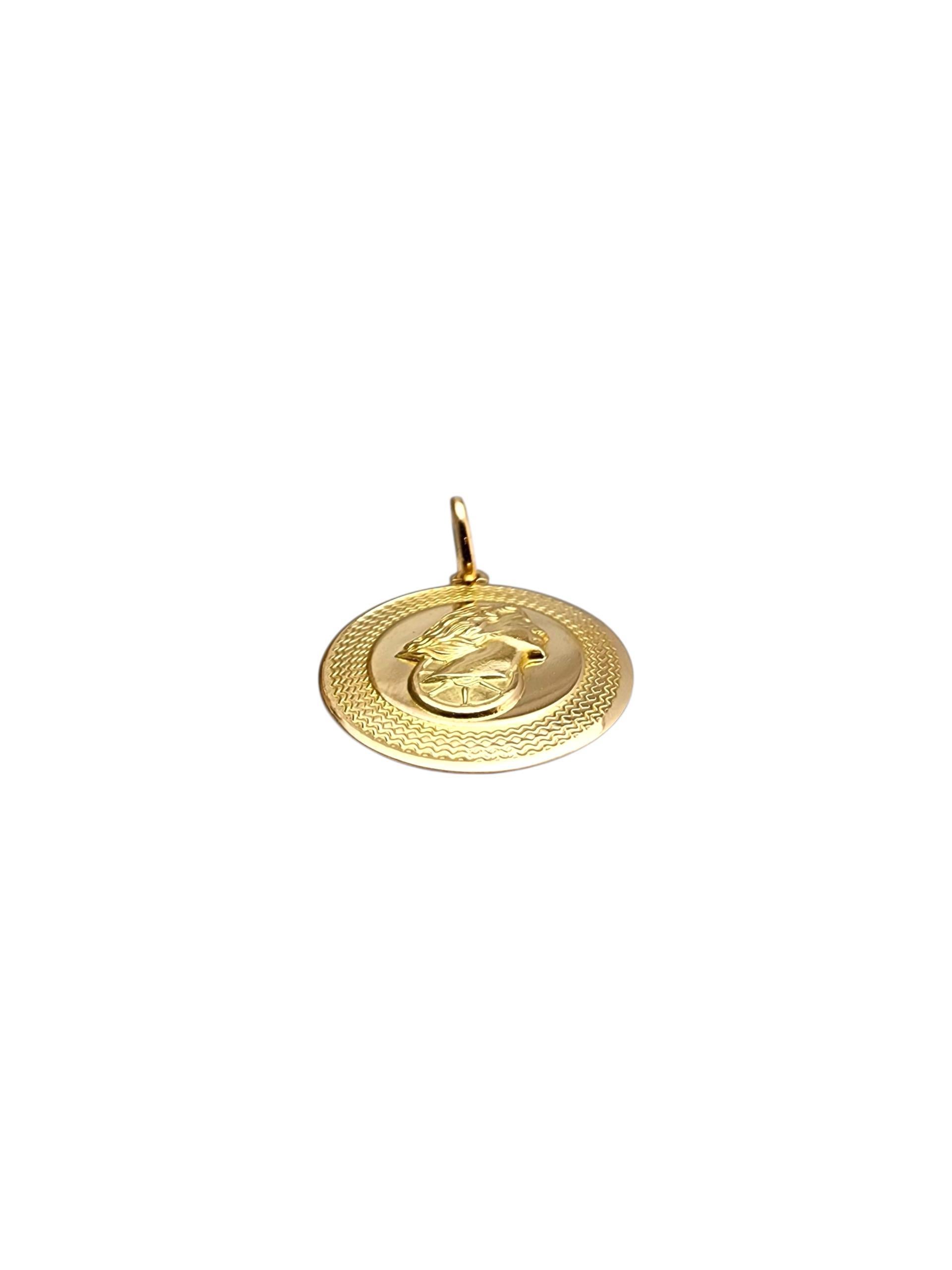 18K Yellow Gold Lady Justice Charm Pendant #22749 For Sale 1
