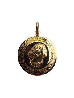 18K Yellow Gold Lady Justice Charm Pendant #22749