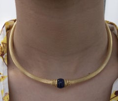 18k Yellow Gold Lalaounis Sodalite Choker Necklace