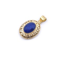 18 Karat Yellow Gold Lapis Cabachon Gianni Stile Pendant
