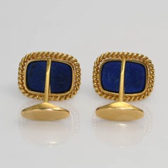 18K Yellow Gold Lapis Cufflinks 17g