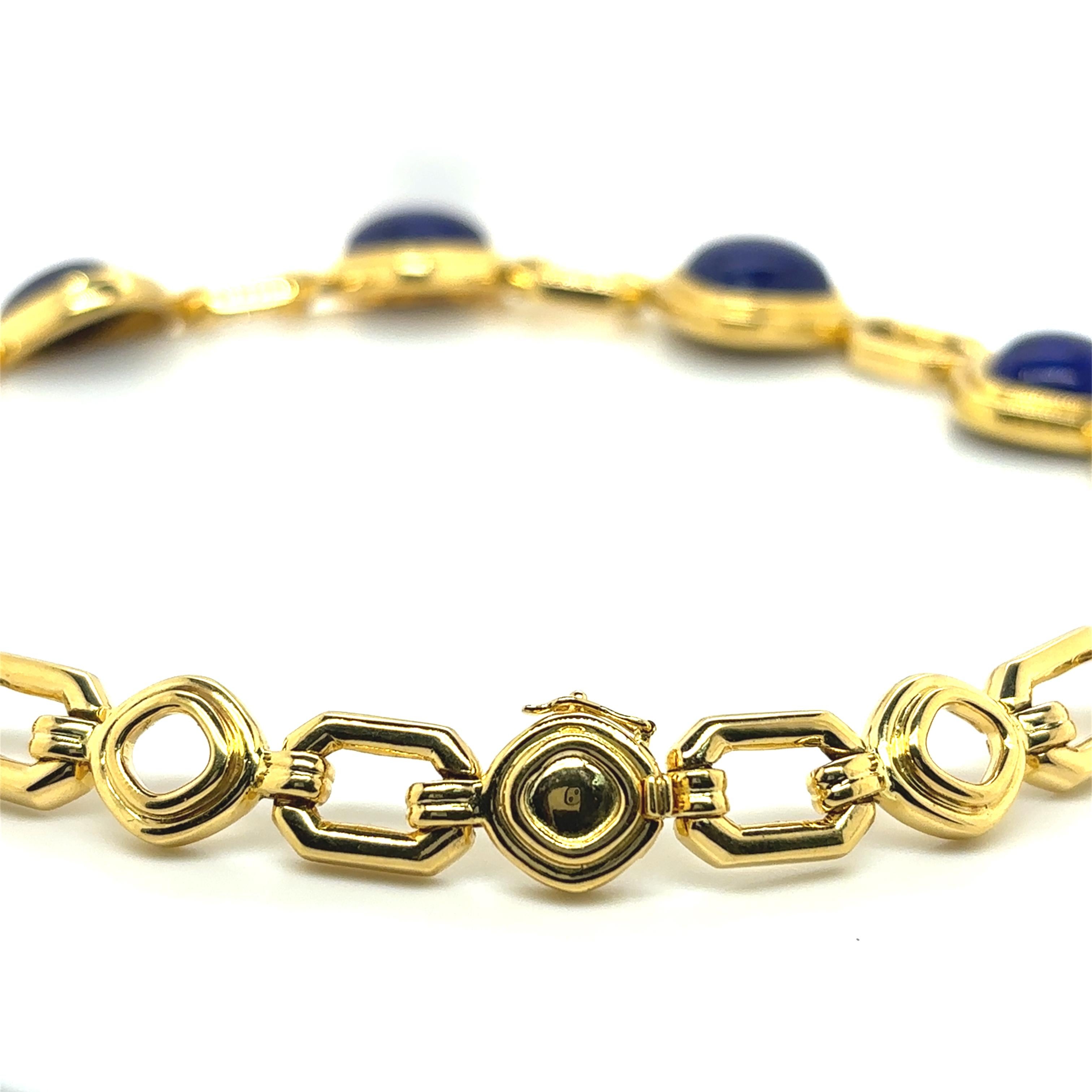 Collier en or jaune 18k Lapis Lazuli Diamant en vente 9