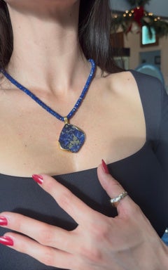 18K Yellow Gold Lapis Lazuli Pendant