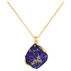 18K Yellow Gold Lapis Lazuli Pendant