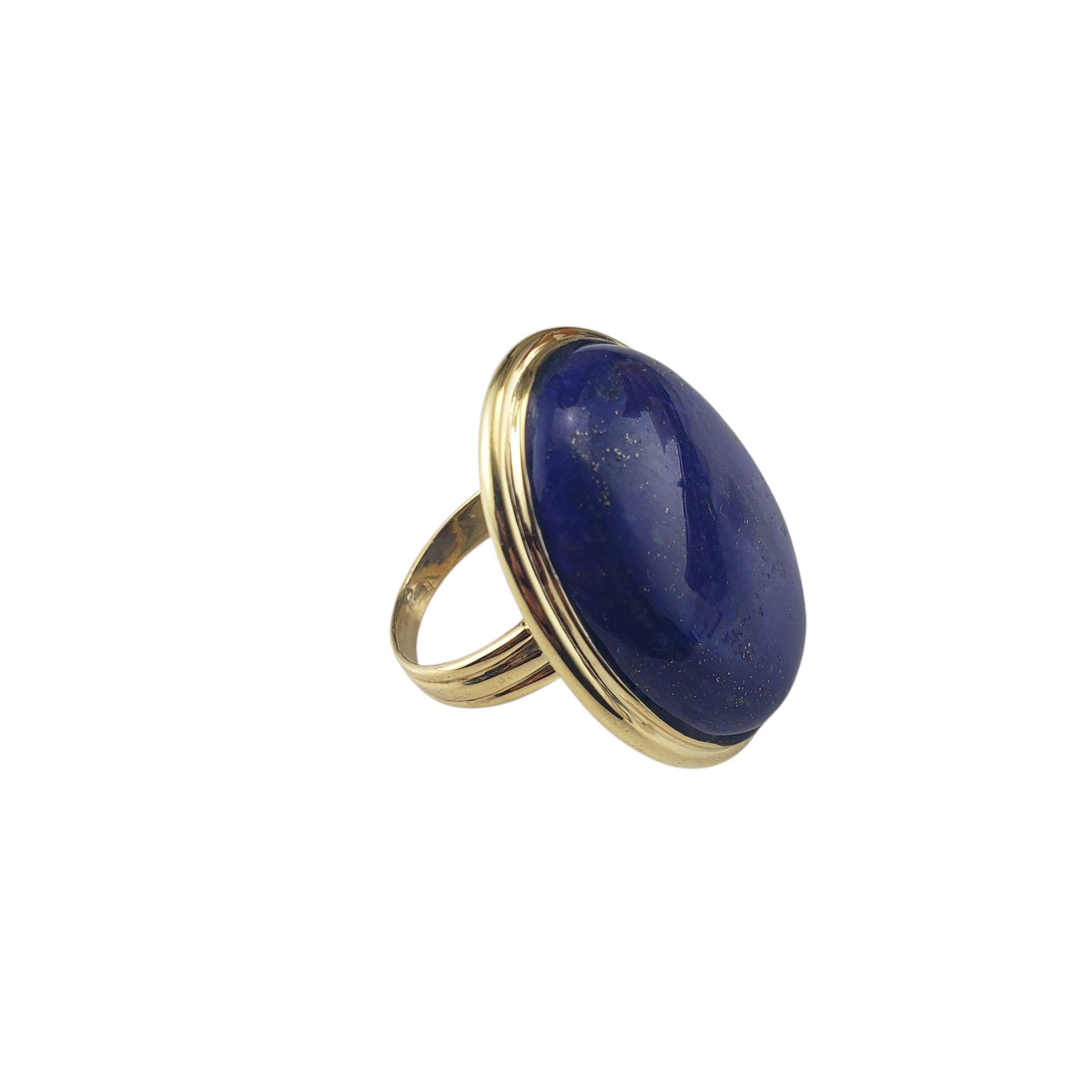 18K Yellow Gold Lapis Lazuli Ring Size 7.5-7.75 #22722 In Good Condition For Sale In Washington Depot, CT
