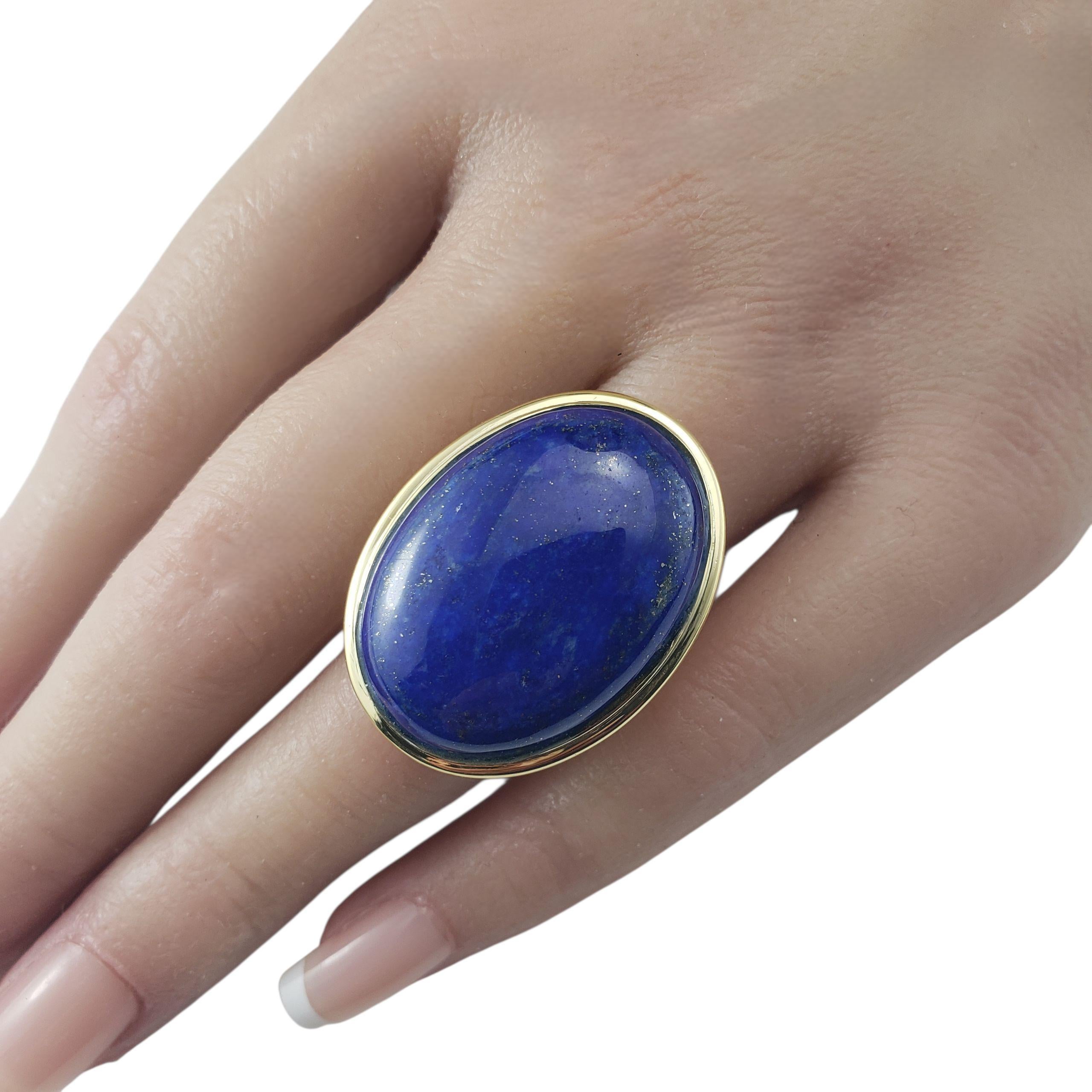 18K Yellow Gold Lapis Lazuli Ring Size 7.5-7.75 #22722 For Sale 3