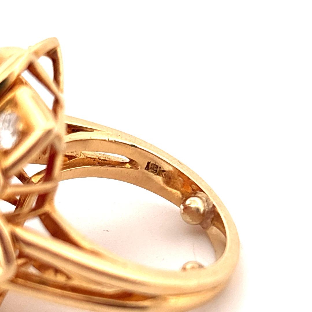 Bague en or jaune 18K à gros grenat rhodolite de 7,00 carats et diamant de 2,00 carats en éclatement en vente 2