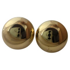 Orecchini a bottone grandi in oro giallo 18K #23646