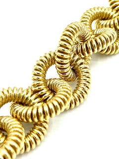 18K Yellow Gold Large Circular Spiral Link Bracelet