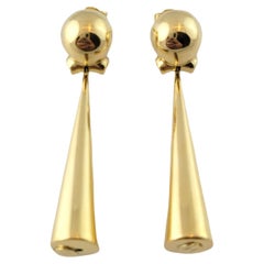 Orecchini pendenti grandi in oro giallo 18k