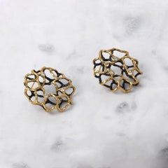 18K Yellow Gold Large Diamond Stud Earrings