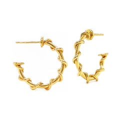 18K Yellow Gold Large Nautical Rope Hoop Earrings