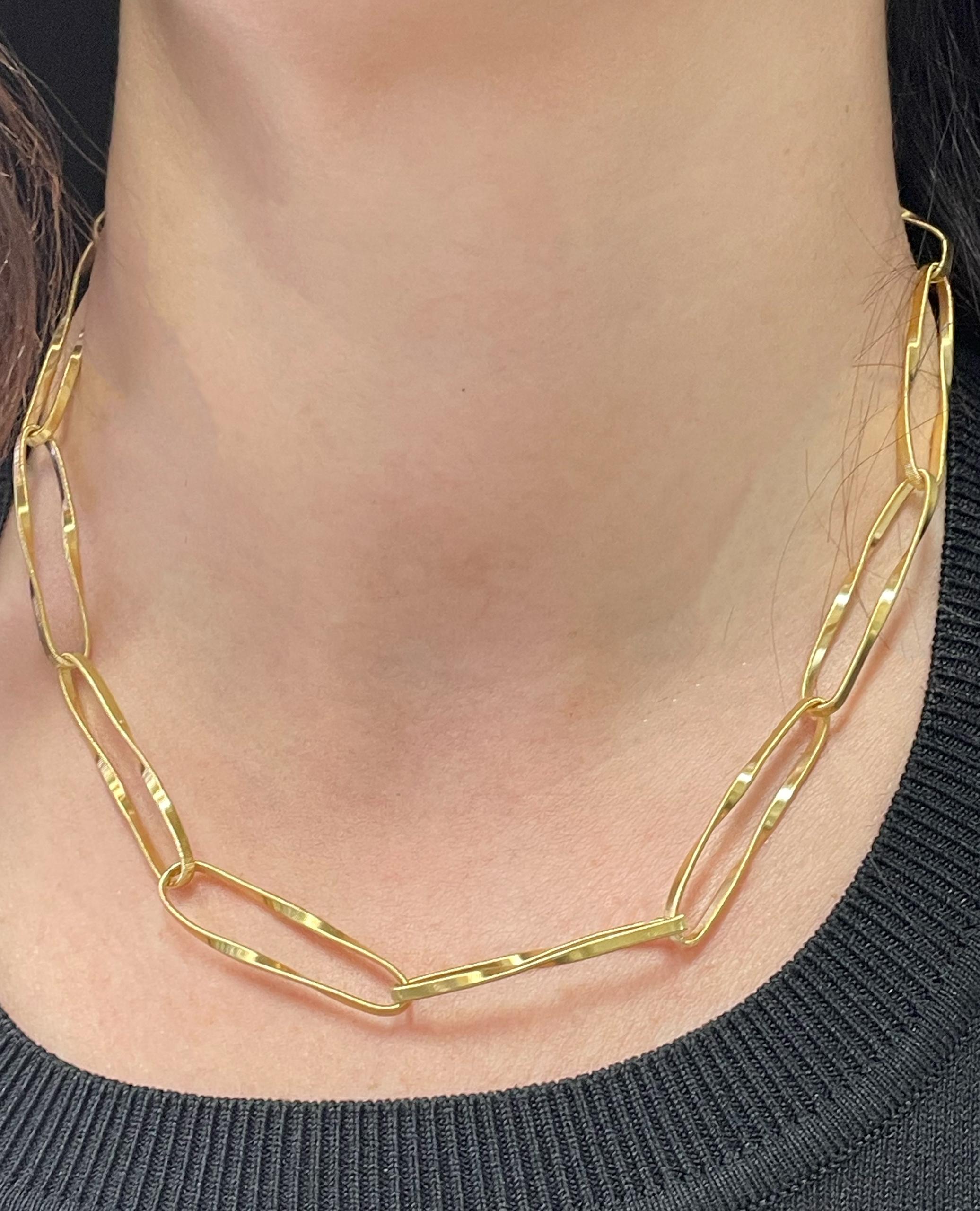 Chaîne à maillons torsadés ouverts en or jaune 18K Pour femmes en vente