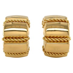 18K Yellow Gold Large Retro Gold Shrimp Earrings