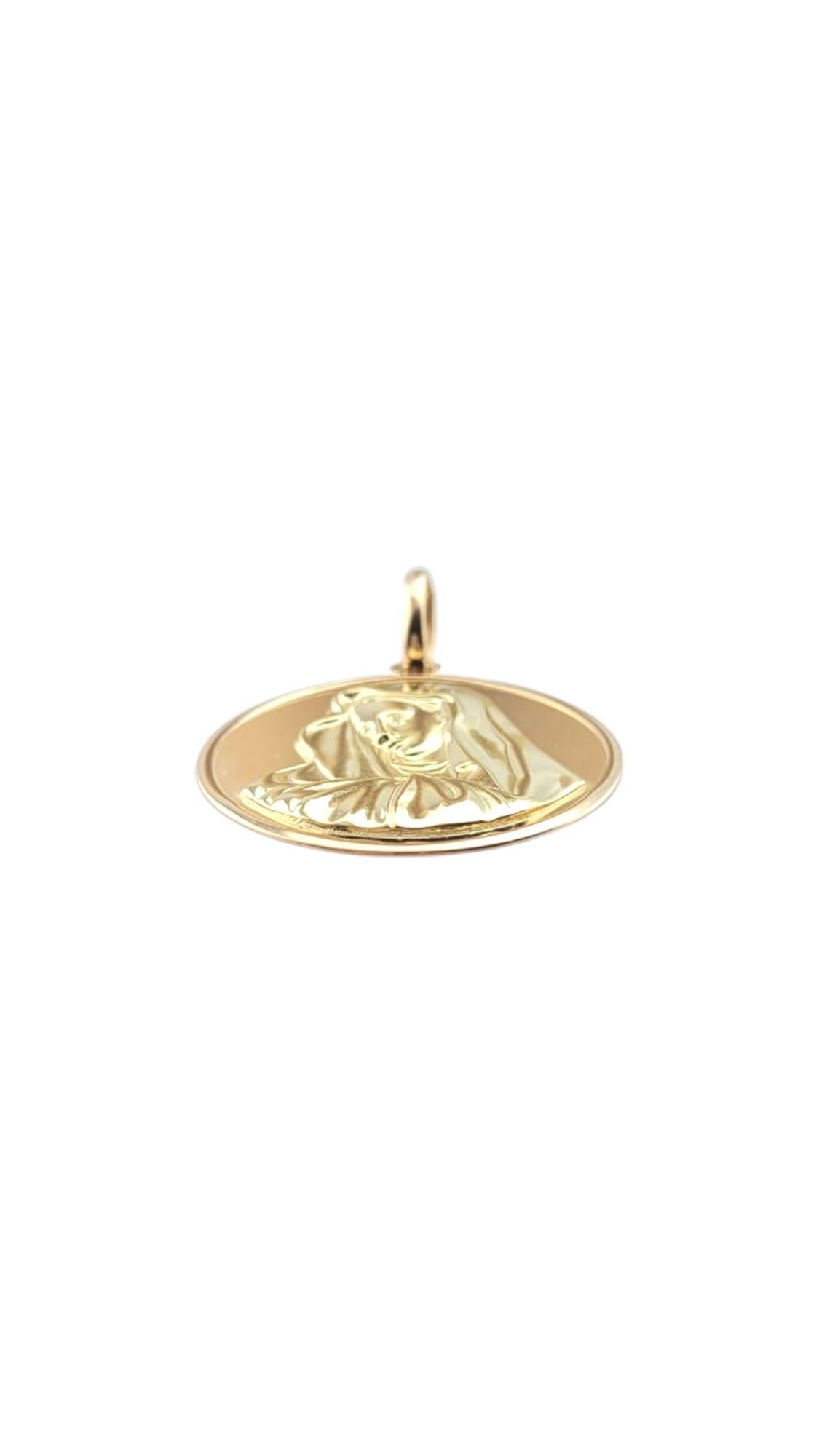 Women's 18K Yellow Gold Large Virgin Mary Medal Pendant #21146 For Sale