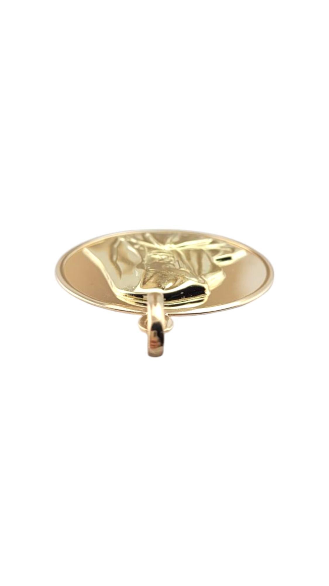18K Yellow Gold Large Virgin Mary Medal Pendant #21146 For Sale 2