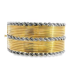 18k Yellow Gold Layered Bangle with 14k Yellow Gold Clasp
