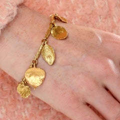 18K Yellow Gold Leaf-Form Bracelet