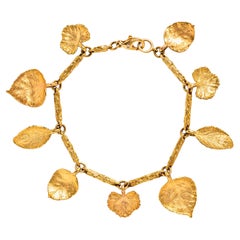 18K Yellow Gold Leaf-Form Bracelet