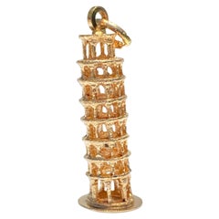 18k Yellow Gold "Leaning Tower of Pisa" Pendant