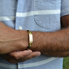 18K Yellow Gold & Leather Rope Statement Bracelet