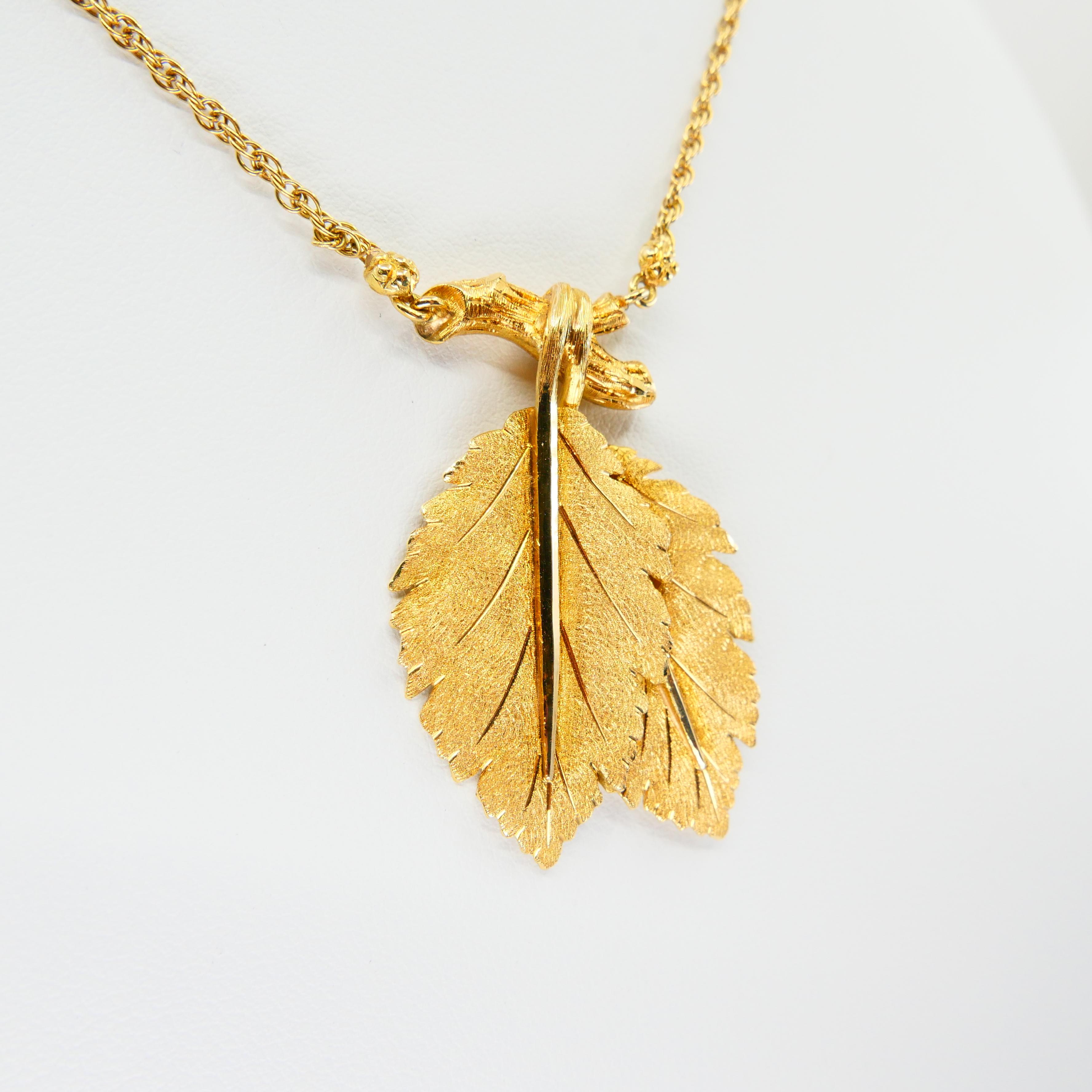 Buccellati, Federico 18K Yellow Gold Leaves and Twigs Pendant Drop Necklace  8