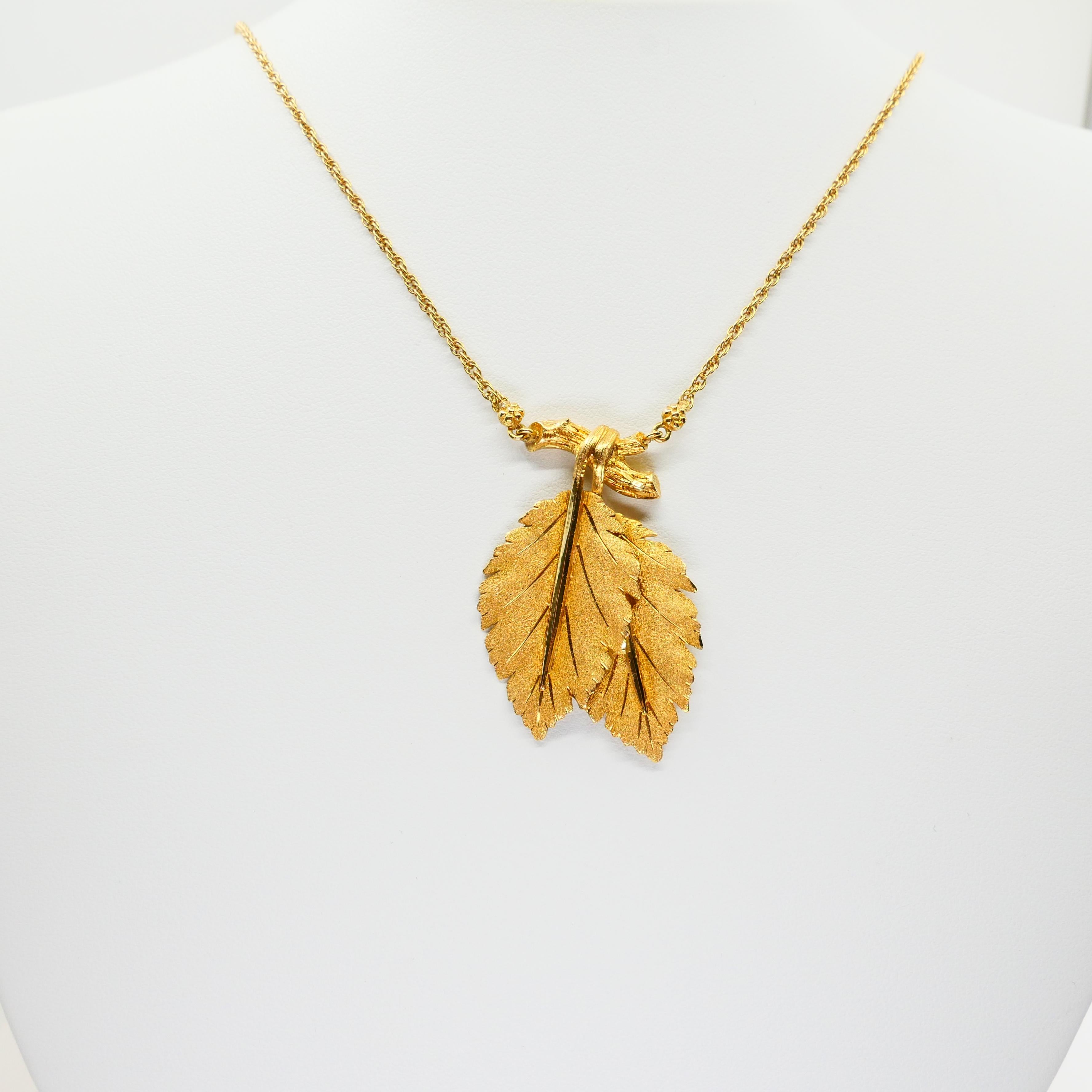Buccellati, Federico 18K Yellow Gold Leaves and Twigs Pendant Drop Necklace  10