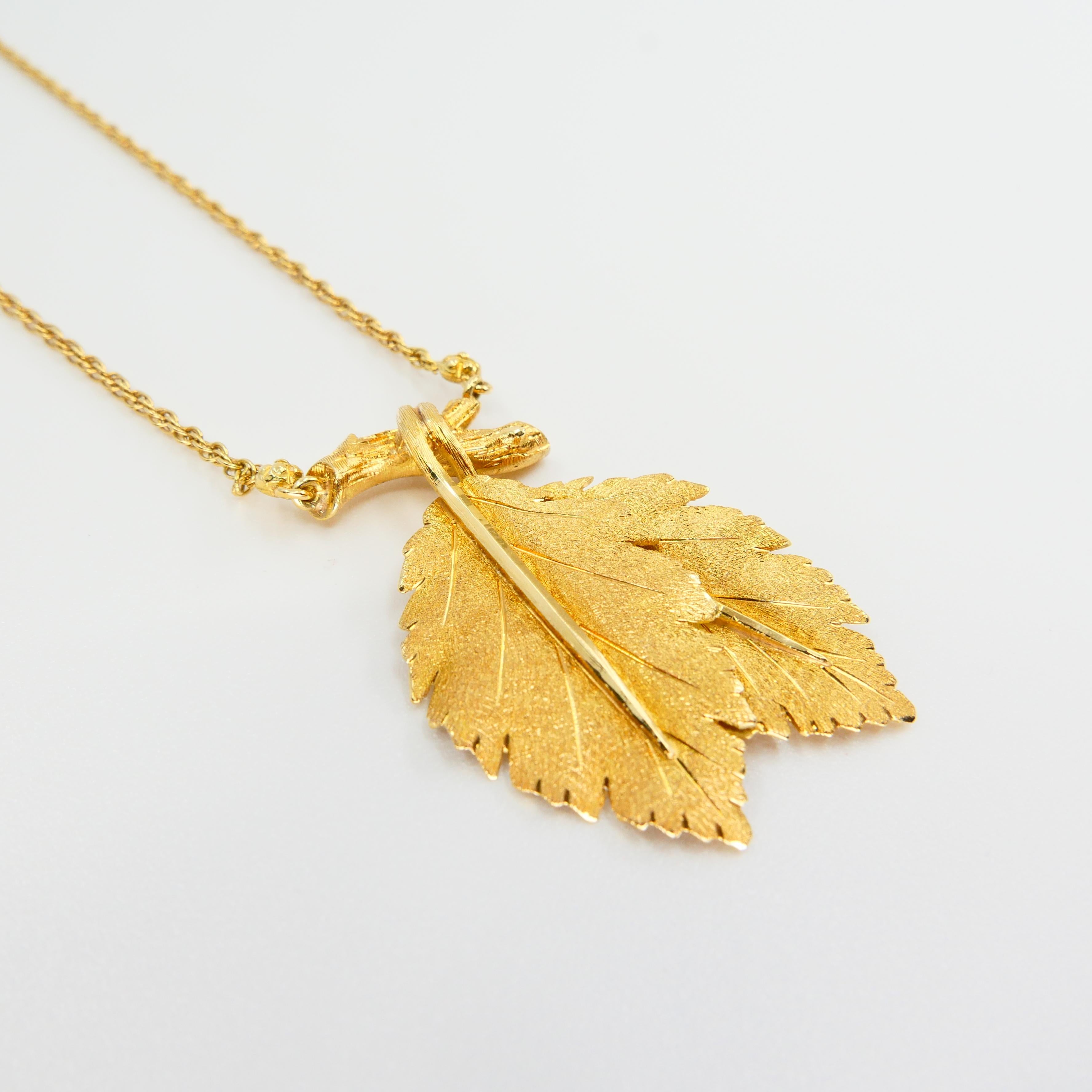 Buccellati, Federico 18K Yellow Gold Leaves and Twigs Pendant Drop Necklace  1