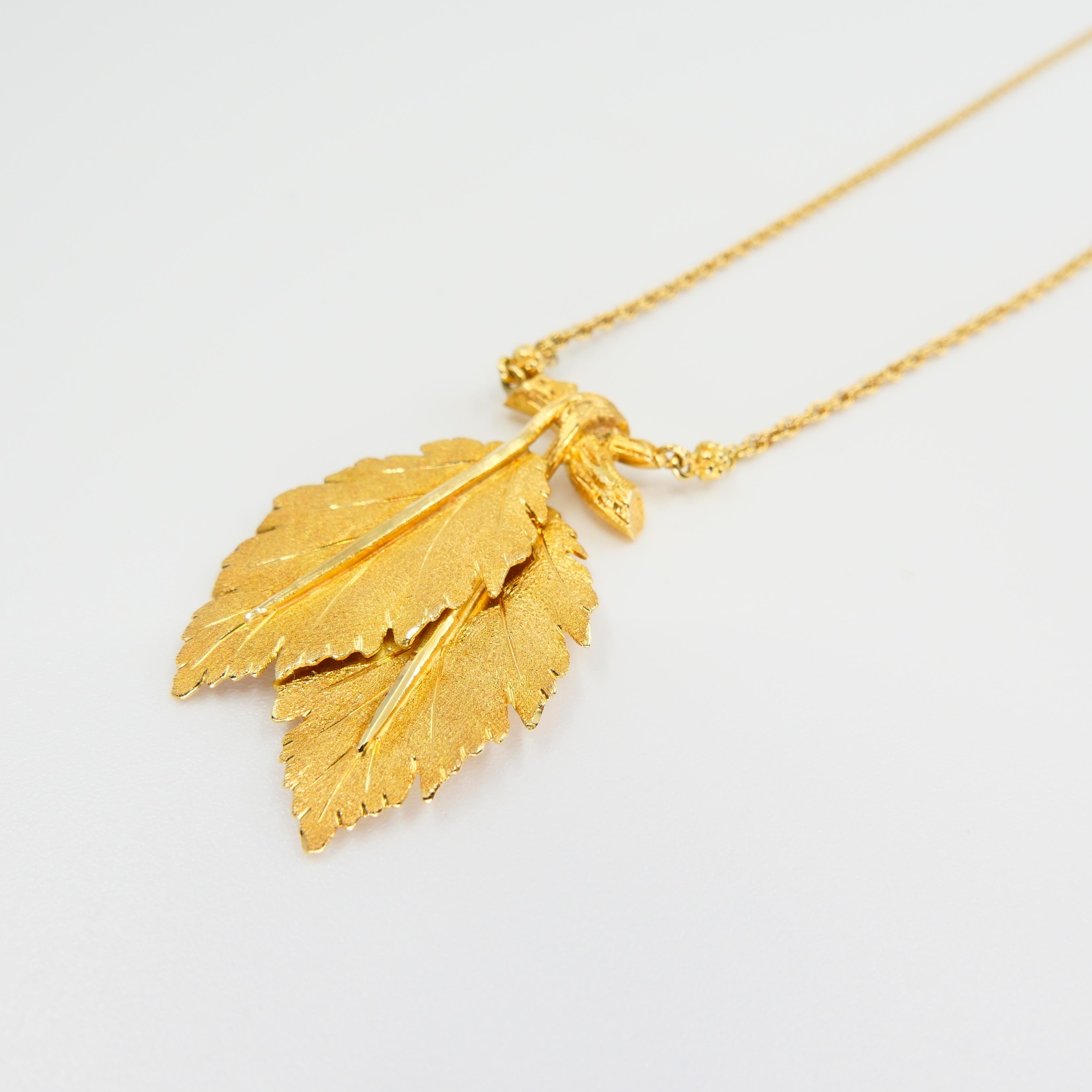 Buccellati, Federico 18K Yellow Gold Leaves and Twigs Pendant Drop Necklace  6