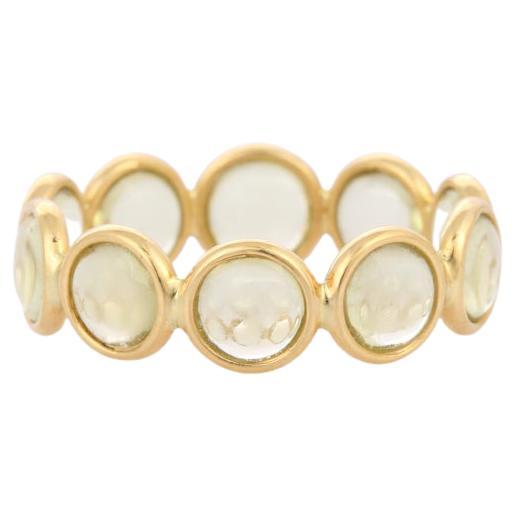 Eternity-Ring, stapelbar, 18 Karat massives Gelbgold Zitronentopas