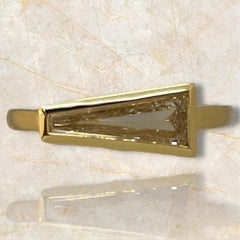 18K Yellow Gold Limited Edition GIA Certified Tap Baguette Natural Diamond Ring