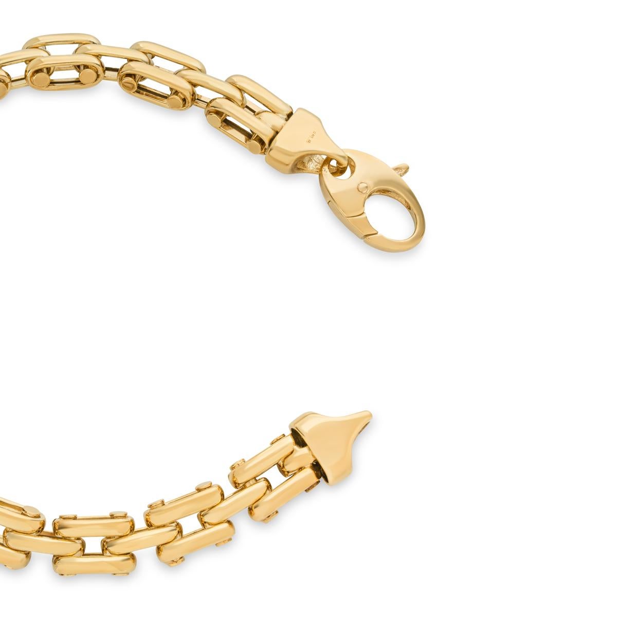 18 Karat Gelbgold Gliederarmband 28.66 Gramm Damen