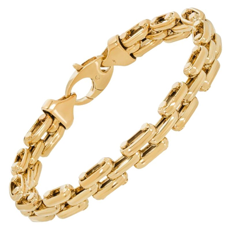 18 Karat Gelbgold Gliederarmband 28.66 Gramm