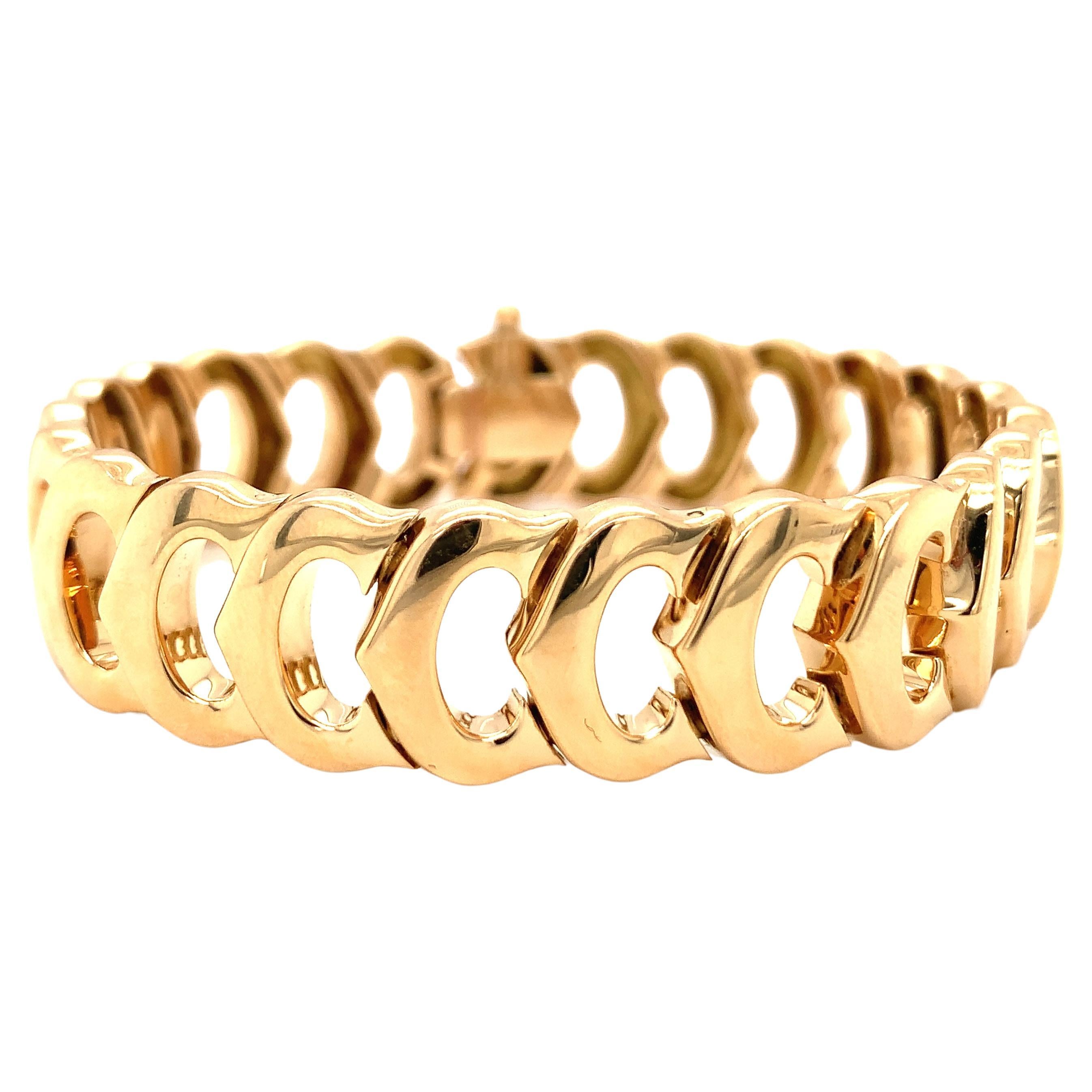 18K Yellow Gold Link Bracelet by Cartier For Sale