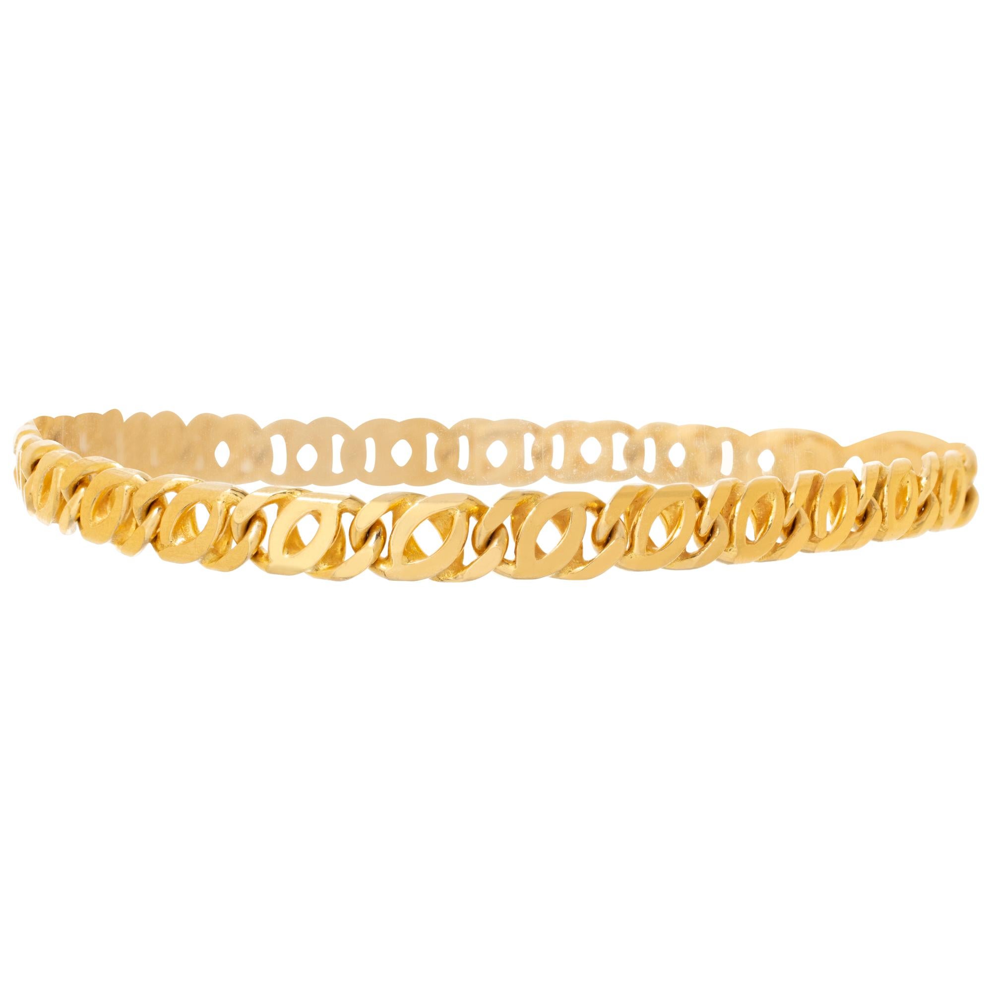 18k yellow gold link bracelet. Fits up to 7.5 inch wrist.