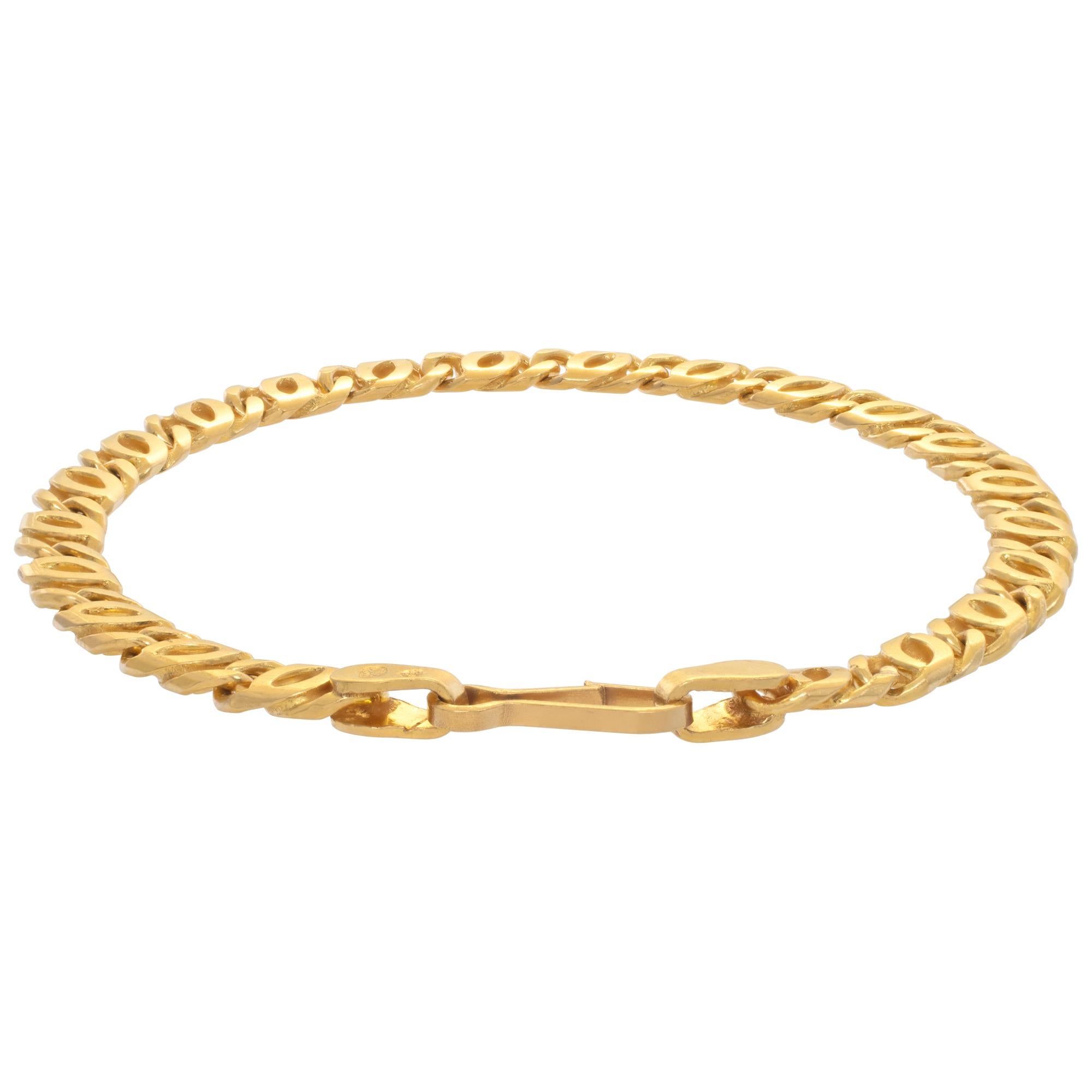 18k yellow gold link bracelet In Excellent Condition For Sale In Surfside, FL