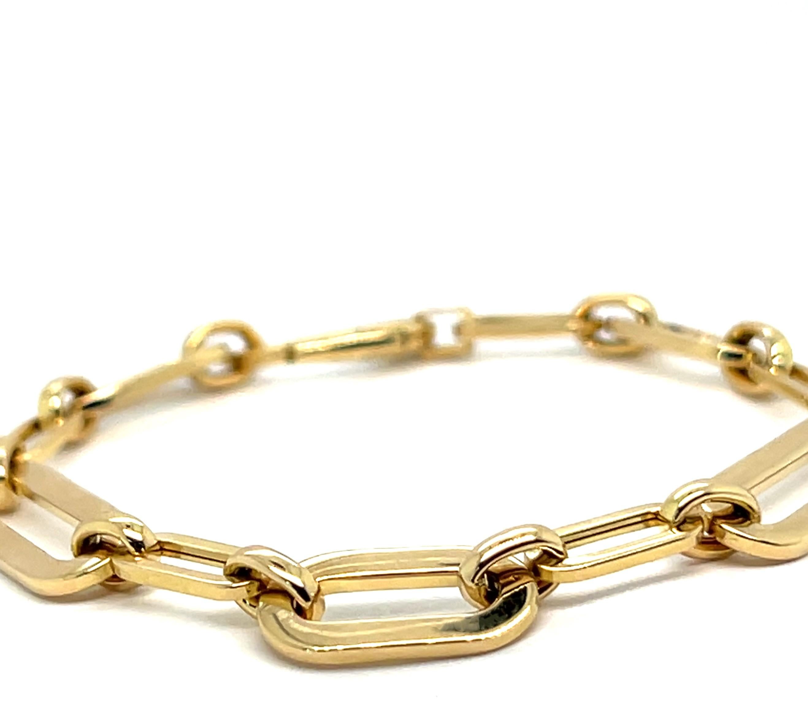 Femenino o masculino Pulsera de eslabones de oro amarillo de 18 quilates en venta